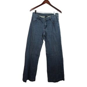 Azi Wide Leg Jeans Front Seam Fold Pocket Size 4